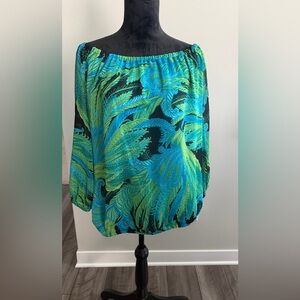 Jones of New York- Blue-Green Off-Shoulder Peasant Top

#108